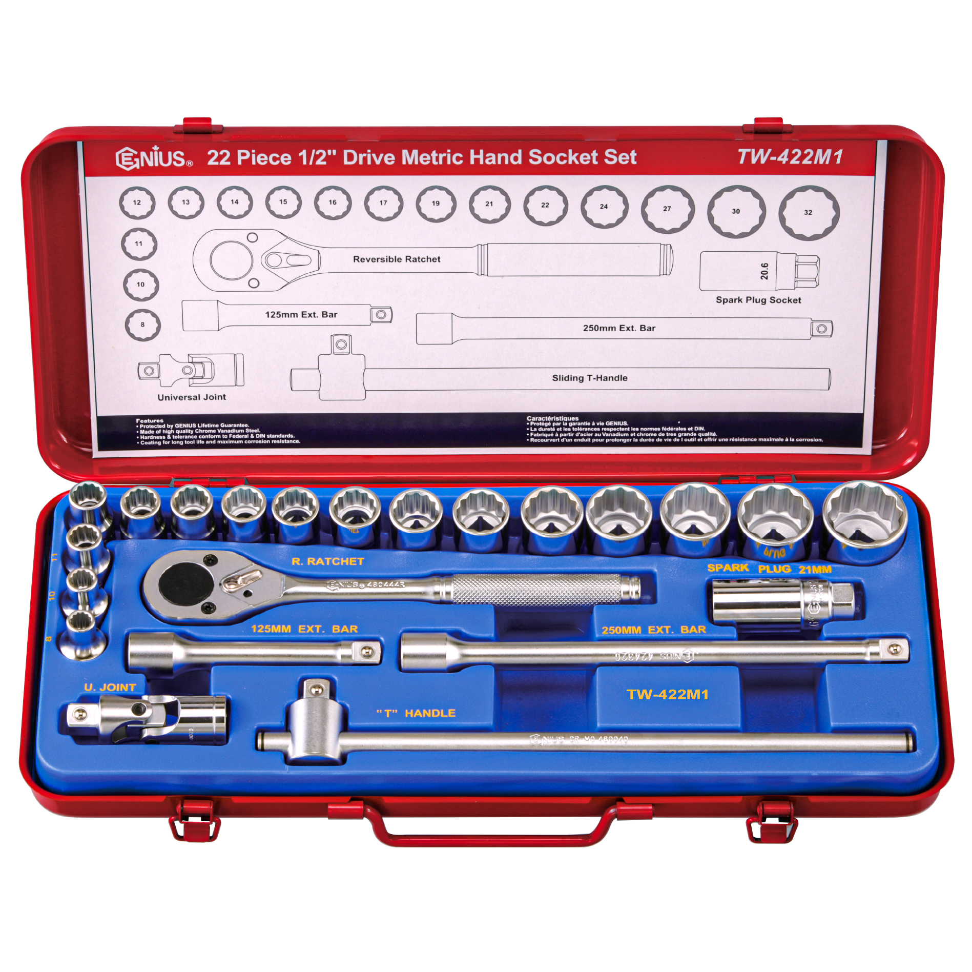 Genius Tools 22 Piece 1/2