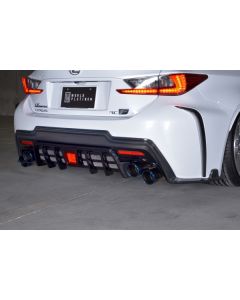 Rowen Rear Diffuser w/LED Fog with Relay (CFRP) for Lexus RC F - ROWE-1L003P10LR