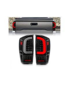 Anzo USA LED Tail Lights - w/ Light Bar Sequential Black Housing & Clear Lens Toyota Tacoma 2016-2021- ANZO-311400