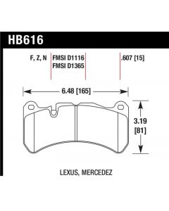 Hawk Performance Disc Brake Pad Front- HB616G.607