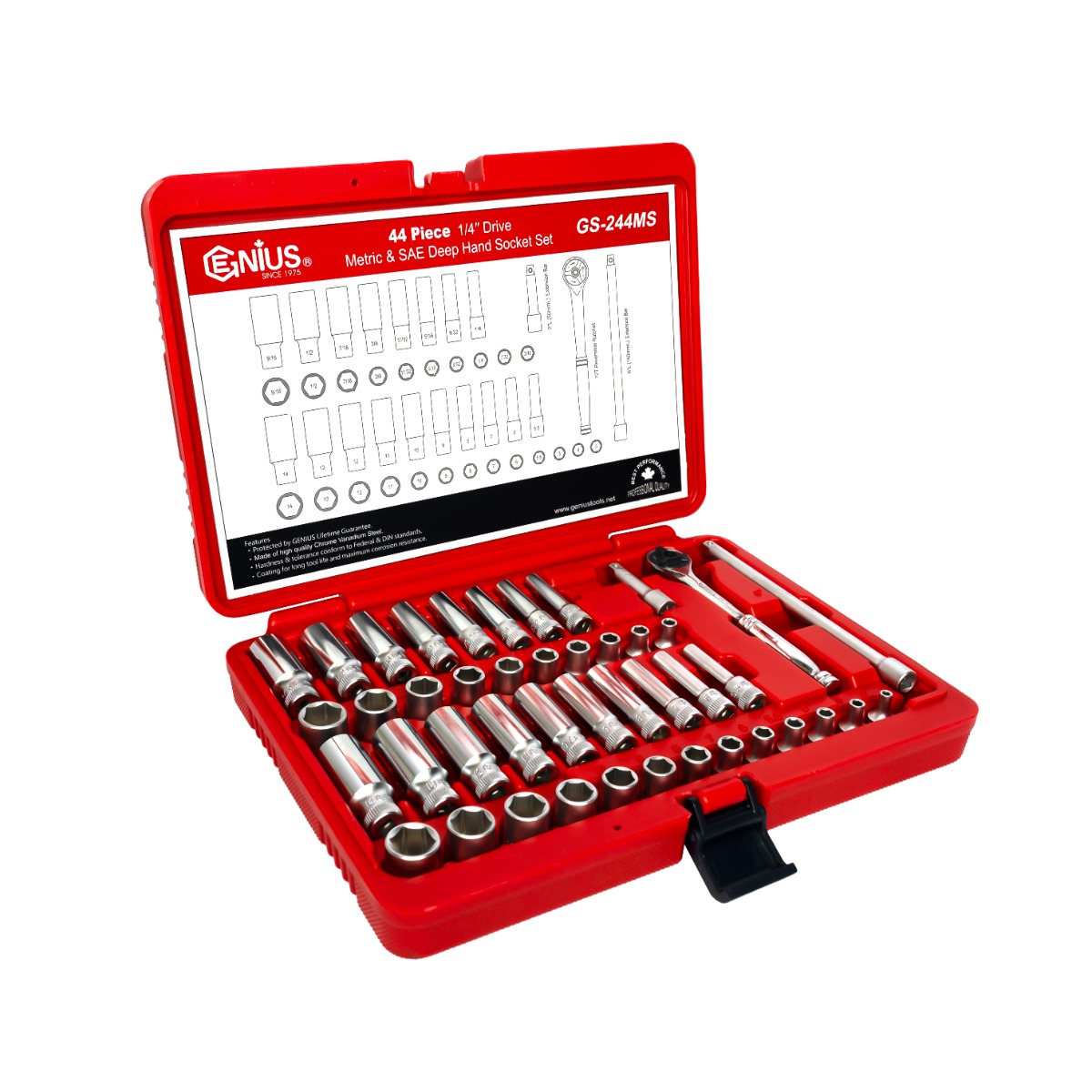 Genius Tools 44 Piece 1/4