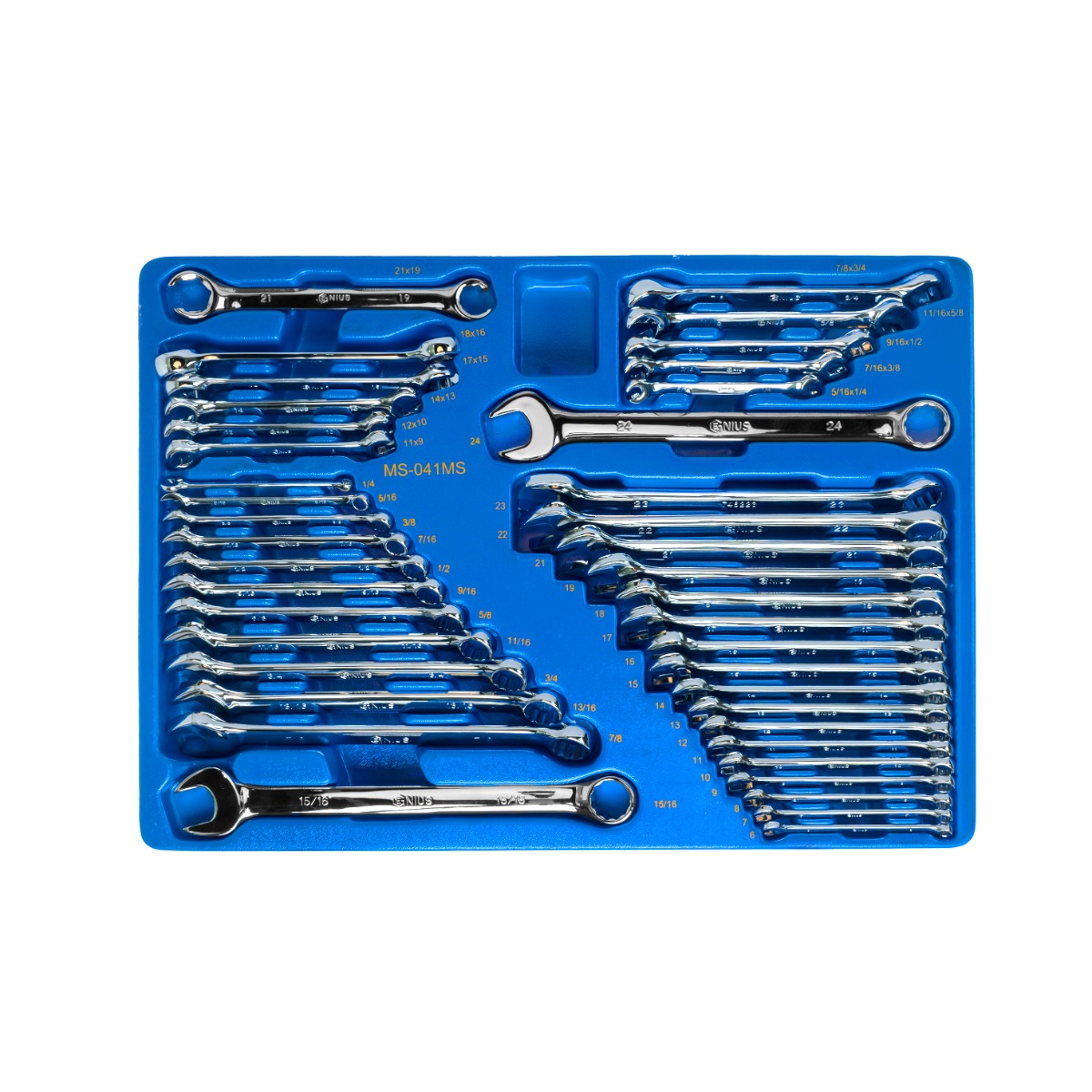 Genius Tools 41 Piece Metric & SAE Combination & Flare Nut Wrench